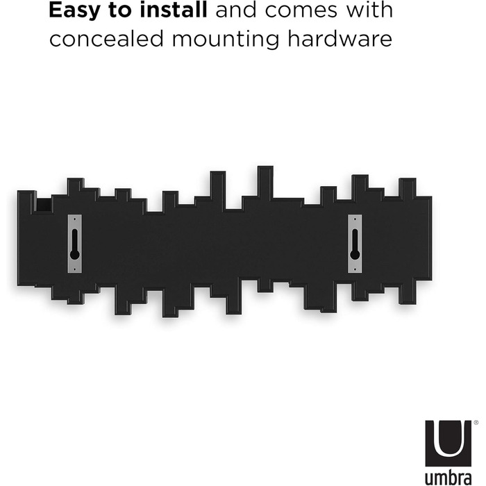 Вішалка Umbra Stbchen - Сучасна та компактна вішалка з 5 рухомими гачками для курток, пальто, шарфів, сумок та іншого, чорний чорн