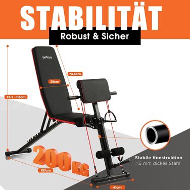 Складана регульована лава для штанги DH FitLife Похила та плоска лава для жиму лежачи, тренажера для спини та черевного пресу Багатофункціональна фітнес-лава для фітнесу та силових тренувань Лава для домашніх тренувань, модель 1, з лавою для згинання рук 