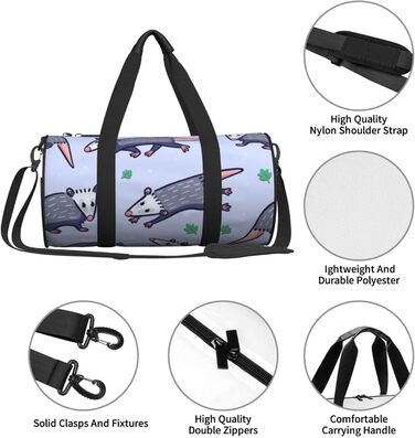 Спортивна сумка, дорожня сумка, сумка для подорожей, з принтом Опосум, сумка на нічліг, чорна, універсальний розмір