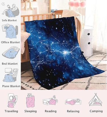 Ковдра &quotСузір&39я&quot, М&39яка ковдра, Легка ковдра, Плед &quotГалактика&quot 150200 см, Пухнаста фланелева ковдра, Ковдра на диван, Дорожня ковдра, Всесезонна ковдра, Сузір&39я/Галактика 150200 см