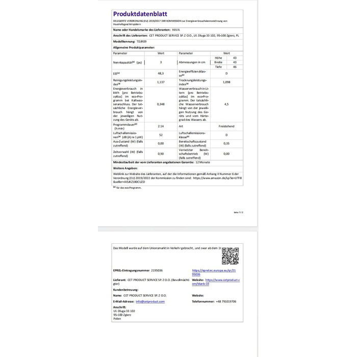 Настільна посудомийна машина з 8 програмами, блокуванням від дітей і відкладеним стартом