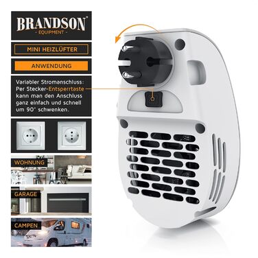 Підключається до мережі вентилятор-обігрівач з пультом дистанційного керування - Міні-керамічний обігрівач з термостатом - Контроль температури та захист від перегріву - Підключається до мережі вентилятор-обігрівач - Ванна кімната/Спальня - Енергозбережен