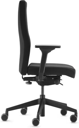 Переможець тесту Stiftung Warentest, ергономічне офісне крісло з 4D-підлокітниками, регульованою по висоті спинкою, від Dauphin (чорне), 9248