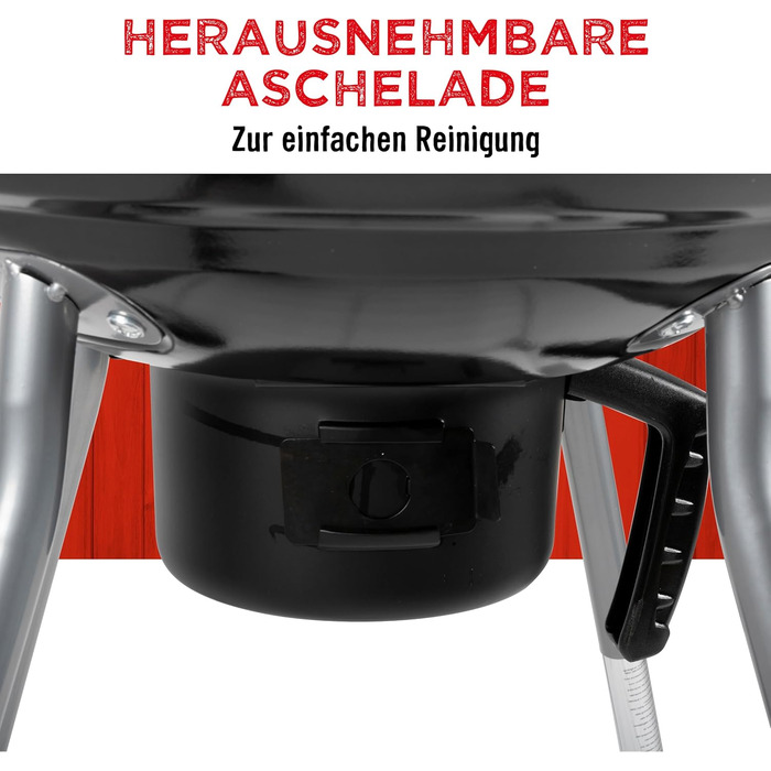 Набір для барбекю з кришкою - Вугільний гриль з попільником - Кулястий гриль діаметром 45 см