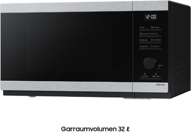 Мікрохвильова піч Samsung MG32DG4524CTE1 з грилем, 32 л, 900 Вт, домашній десерт, гриль, розморожування, розморожування хліба, нержавіюча сталь