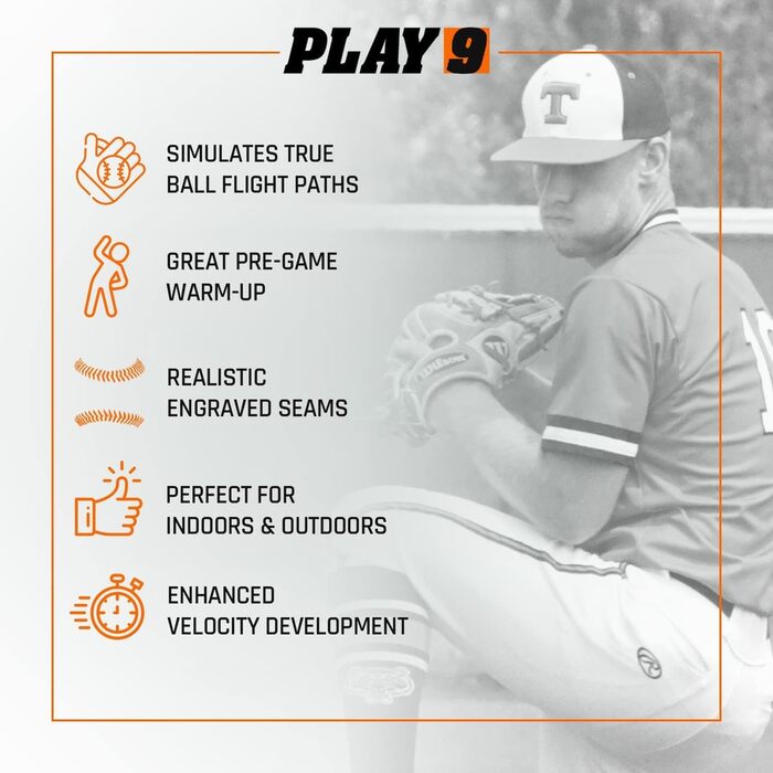 Набір обтяжених бейсбольних м&39ячів Plyoball (зі швами) для тренування кидків та швидкості з натяками, 6 шт., 9