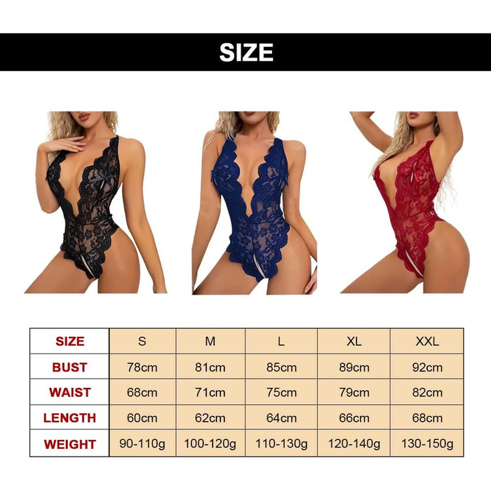 Жіноче мереживне боді Teddy, чорний, глибокий V-виріз