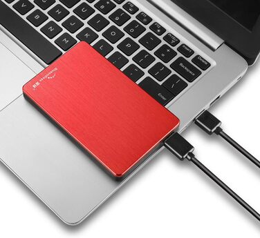 Портативний зовнішній жорсткий диск USB 3.0 6.3 см (2.5 дюйма) для ПК, ноутбука, комп'ютера (500 ГБ, червоний)