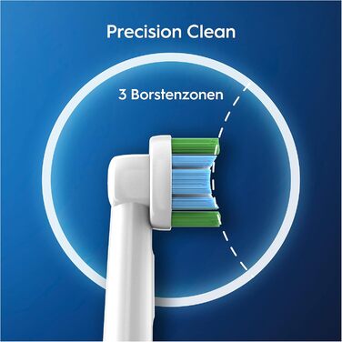 Щітки для електричної зубної щітки Oral-B Precision Clean, 12 шт. , зі щетиною CleanMaximiser для оптимального догляду за зубами, упаковка, сумісна з поштовою скринькою, 12 шт. (1 упаковка)