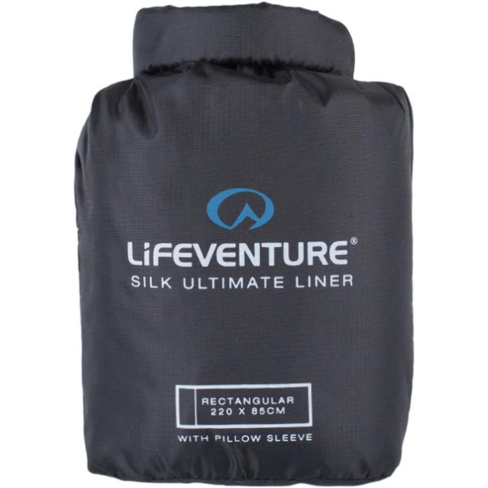 Вкладиш до спального мішка Lifeventure Silk Ultimate Легке простирадло для подорожей і кемпінгу для використання самостійно або як додаткове джерело тепла для спального мішка з формою мумії Polygiene Mummy Shape