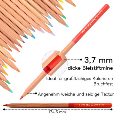 Кольорові олівці MARCO для дорослих - набір із 120 яскравих кольорів, ідеальні професійні олівці для живопису олією, дерев&39яні олівці, кольорові олівці в залізній коробці для студентів-художників та професіоналів, упаковка із 120 олійних олівців