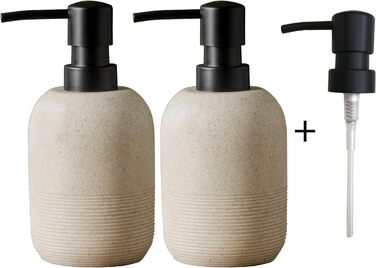 Набір дозаторів для мила, бежевий, дозатор для ручного мила, дозатор для лосьйону для ванної кімнати, для елегантного оздоблення в