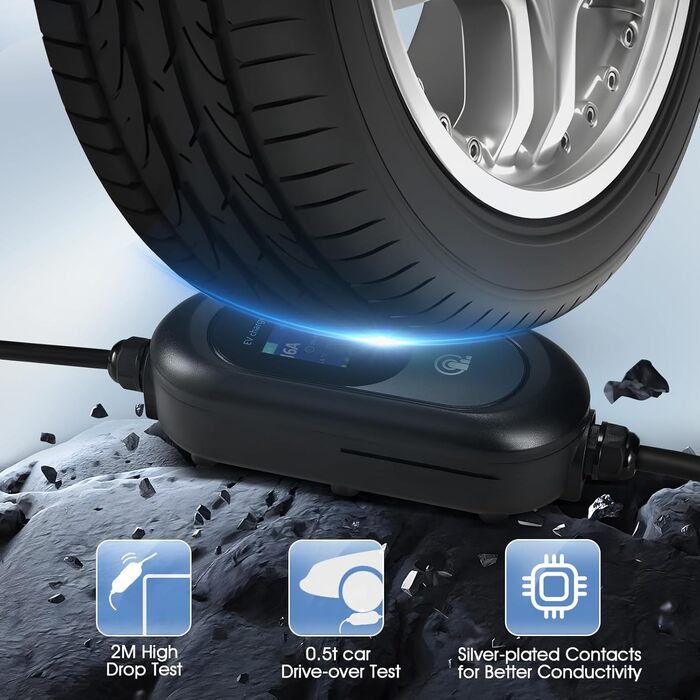 Зарядний пристрій для електромобілів EVJUICION тип 2, зарядний пристрій із затримкою зарядки тип 2, запрограмований з дисплеєм 8-1