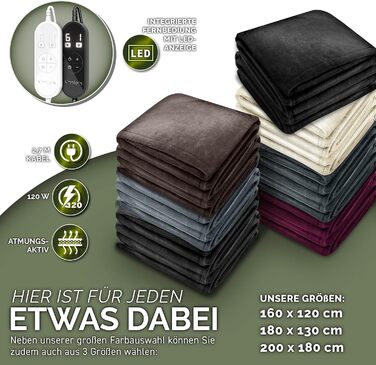 Плюшева ковдра з підігрівом 200 x 180 см Електрична ковдра з підігрівом та автоматичним вимиканням Затишна ковдра Функція таймера 9 температурних налаштувань Можна прати до 40C Цифровий дисплей 200 x 180 см Світло-сірий