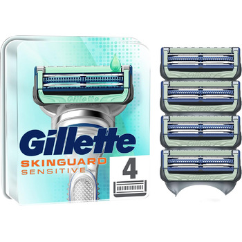 Леза для бритви Gillette Men's SkinGuard з алое вера, чутлива шкіра, 4 змінні леза (упаковка може відрізнятися)