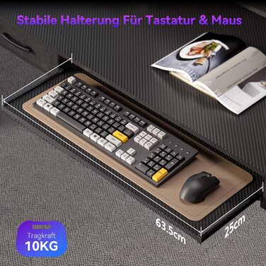 Електричний стіл з регульованою висотою та підставкою для клавіатури, 140x60 см, з 2 шухлядами, комп&39ютерний стіл з підставкою для монітора для домашнього офісу, чорний, 140 x 60 см з підставкою для клавіатури