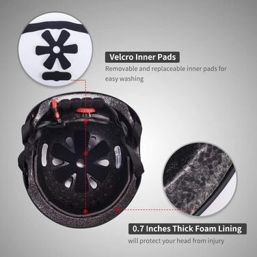 Шолом для скейтера, велосипедний шолом, шолом для дорослого велосипеда, скейтборда, самоката, BMX, дитячий, дорослий (дорослий (L))