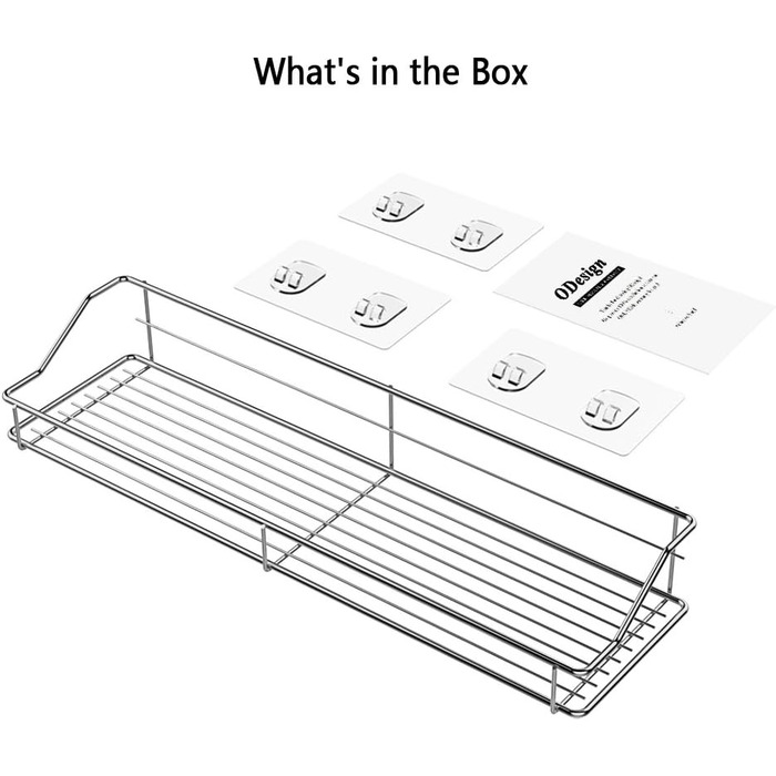Душова полиця без свердління Настінна полиця для ванної Душовий кошик для ванни Поличка для ванни самоклеюча SUS304 Нержавіюча сталь Silver-c