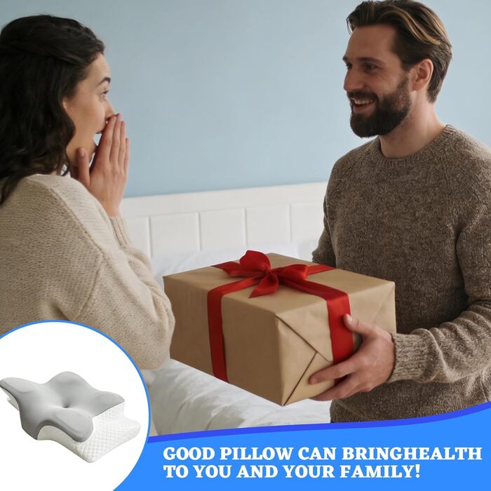 Ортопедична подушка для шиї з піни з ефектом пам&39яті, ергономічна подушка від болю в шиї, подушка з піни з ефектом пам&39яті для сну на боці, спині та животі для покращення якості сну
