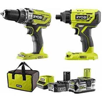 Ударний дриль-шуруповерт Ryobi OnePlus 18 В - 1 х 5,0 Ач акумулятор - 1 х 2,0 Ач акумулятор - 1 х зарядний пристрій - R18PDID2-252