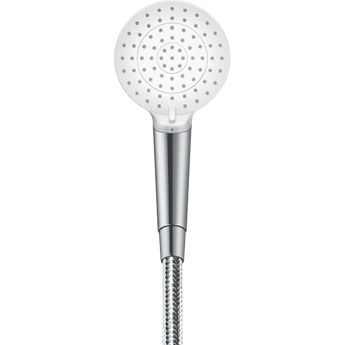 Душовий набір hansgrohe Crometta, 0,65 м, з мильницею, 2 типи струменів, білий/хром (економний режим 6 л/хв)