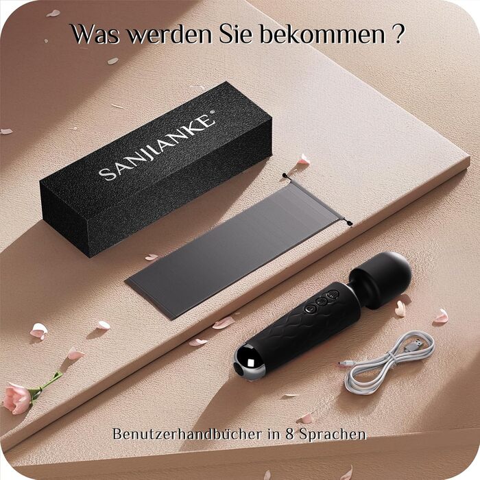 Вібратор SANJIANKE для жінок, стимулятор клітора та G-точки, 8 швидкостей, 20 режимів, чорний матовий