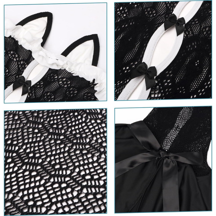 Жіночий костюм «Кошка» Avidlove, мереживний, з вушками та аксесуарами