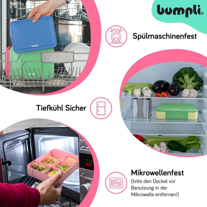 Бумплі Ланчбокс Гурман Дитячий контейнер для обіду з відділеннями, ідеальний для школи та подорожей Міцний ланчбокс, шкільний ланчбокс, стильний дитячий контейнер для їжі, ланчбокс у школу