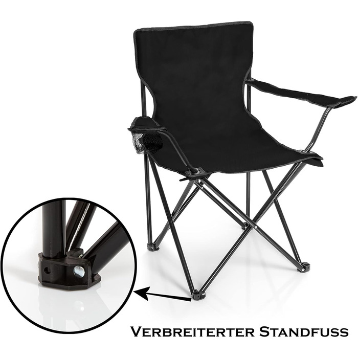 Складаний стілець Кемпінговий стілець Рибальський стілець з тримачем для напоїв та сумкою для перенесення - Складаний рибальський стілець - Складаний стілець Садовий стілець Складаний стілець Крісло для відпочинку Рибальський стілець Складаний Чорний, 2 ш