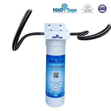 Крани Фільтр для води під раковиною - очищувач води, система фільтрів, зменшує вміст вапняку, свинцю, хлору, металів - Фільтр для води під раковиною, висока місткість, повний комплект, 2O