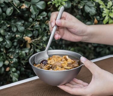 Титанова миска Boundless Voyage з подвійними стінками, термостійка для супу, салатниці, террину, каструлі