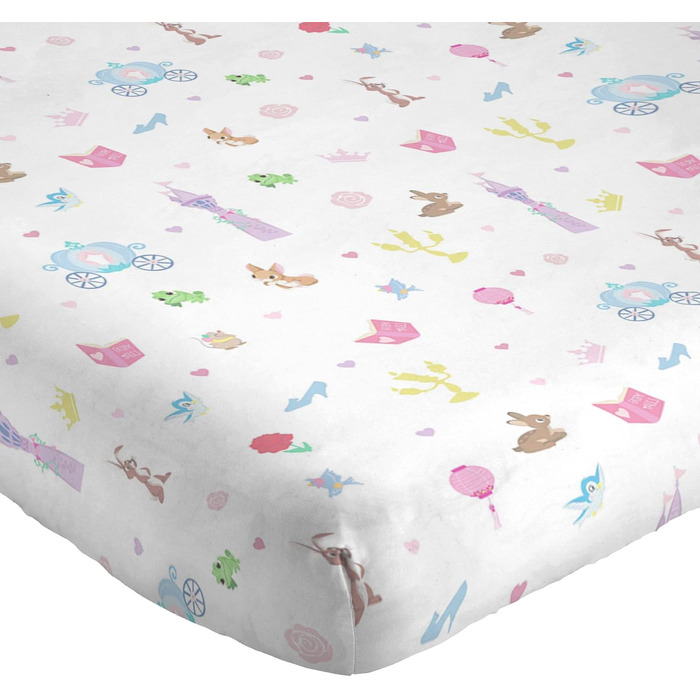 Комплект постільної білизни Disney Princess Cut Paper 100 бавовна, 3 предмета, розмір односпального ліжка 135x200 см - підодіяльни