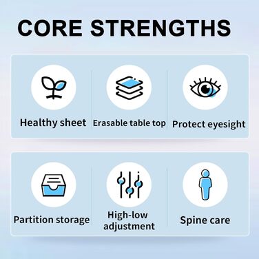 Комплект дитячого письмового столу та стільця, регульований по висоті, розширена стільниця, золотий дизайн для запобігання коротко