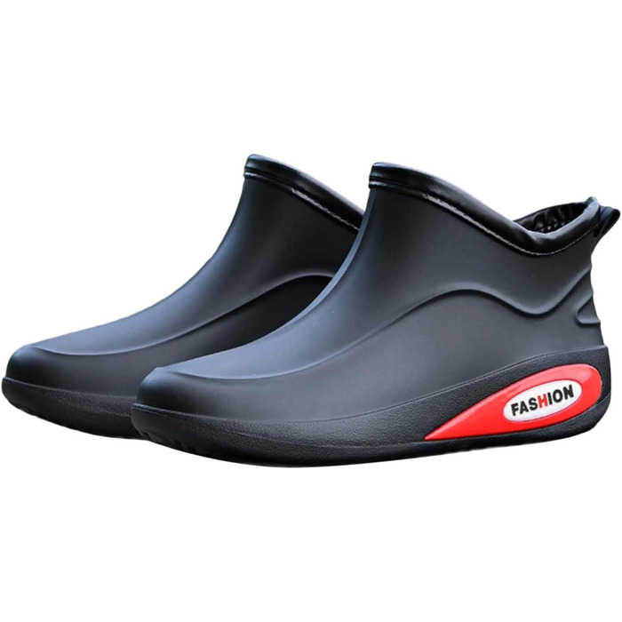 Чоловічі гумові черевики, короткі нековзні водні чоботи, модні гумові чоботи, гумове взуття, робоче коротке водне взуття, розмір 43 EU, чорний