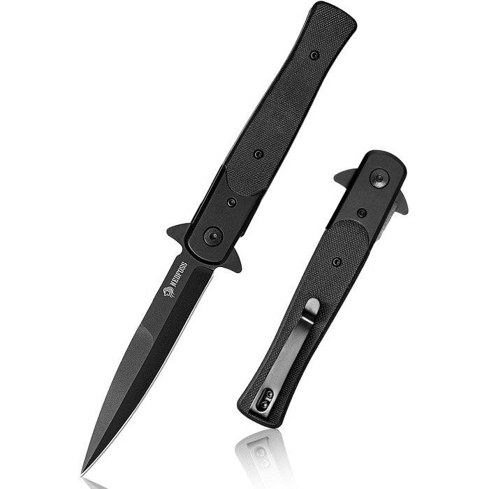 Складний ніж NedFoss MERMAID, кишеньковий ніж зі сталі D2 9,8 см з рукояткою G10, одноручний ніж з лайнерним замком і шарикопідшип