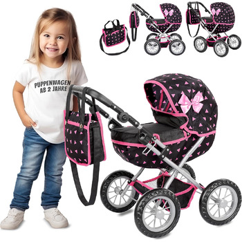 Коляска для ляльок Kinderplay від 2 років, Коляска для ляльок - Легка і стійка конструкція Коляска для ляльок від 3 років Висота р