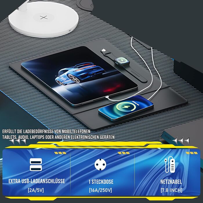 Ігровий стіл COMHOMA з розеткою, 120 x 80 см, кутовий стіл із портом зарядки USB та полицею, L-подібний комп&39ютерний стіл, ПК-стіл для офісу, домашній офіс, чорний - 120 см