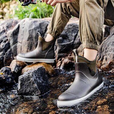 Водне взуття, гумові чоботи, нековзні, для риболовлі, катання на човні, роботи, для чоловіків, подорожей та походів, розмір 39 EU, коричневі