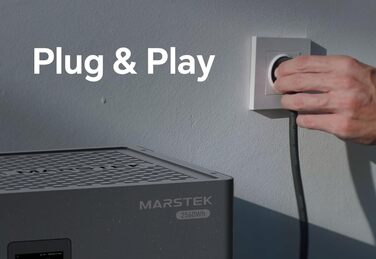 Балконна електростанція потужністю 2340 Вт з накопичувачем енергії 5120 Вт, 4 сонячні модулі зі скла по 450 Вт з накопичувачем енергії Marstek Jupiter C та розширювальною батареєю 5,12 кВтгод, фотоелектрична система для даху, будинку, балкону, саду