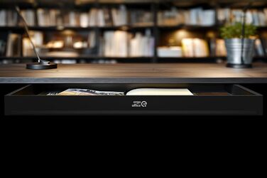 Плоска шухляда під столом 758 мм Міцна пластикова шухляда зі сталевими напрямними до 10 кг Компактний органайзер для офісу та домашнього офісу (чорний), 302