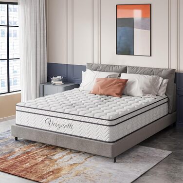 Матрац Vesgantti 30 см високий H3 7-зонний 160x200 см пружинний блок-пружинний матрац середньої жорсткості ортопедичний матрац з холодної піни сертифікований Oeko-Tex класичний матрац Box-Top H3, Box-top 30 см 160 x 200 см