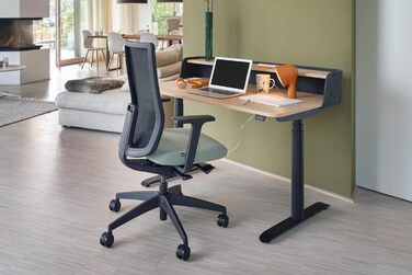 Ергономічне офісне крісло, сітчаста мембрана, антрацит, регульована висота Антрацит Базовий, 2