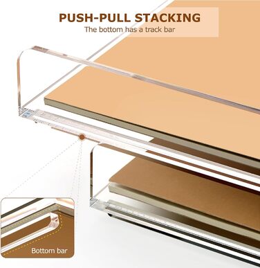 Лоток для листів SANRUI, що штабелюється, формату A4, 4 відділення, лоток для документів формату DIN A4, прозорий офісний органайзер та лоток для паперу для настільних аксесуарів та документів, сучасна 4-рівнева система організації