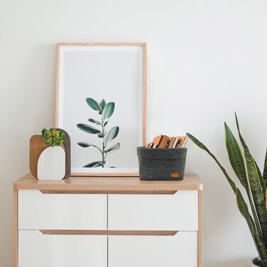 Кошик преміум-класу з фетру MIQIO Design Набір із 3 кошиків для зберігання Сертифіковано Oeko-Tex Складаний органайзер Кубоподібна коробка для кухні, вітальні, коридору або ванної кімнати Темно-сірий