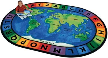 Килими для дітей 4108 Circletime Around the World Дитячий килимок, розмір х х, 2,4 м х 3,5 м, овальний, різнокольоровий