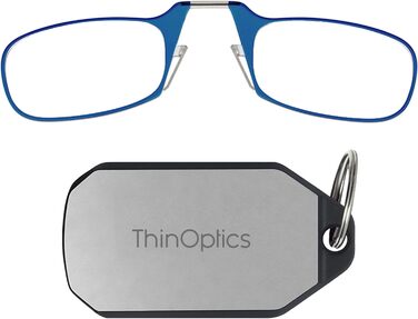 Окуляри для читання ThinOptics 2.50 з синьою оправою та футляром-брелоком - окуляри для читання 2.5 з компактною складною оправою та технологією Flex-fit