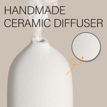 Керамічний ароматичний дифузор SALUBRITO, білий дифузор для ефірних олій, ультразвуковий зволожувач ароматичних олій, ароматерапевтичний дифузор для ароматичних олій, без BPA, подарунок для жінок