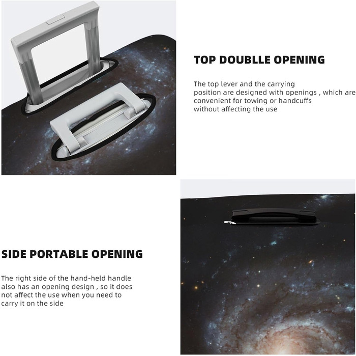 Чохол для багажу Космічна спіраль захисний еластичний чохол-обкладинка для валізи з принтом, чорний, розмір 90