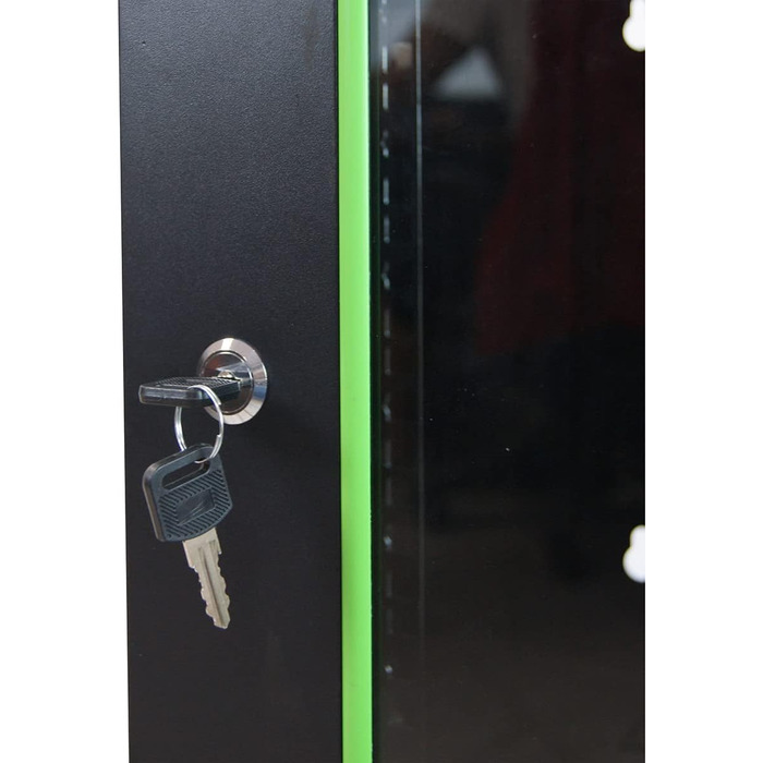 Міні-мережевий корпус WAYTEX 37483, 10 дюймів, 6U, відсік для дисків, серверний, зі скляними дверцятами та чорним замком, постачається у зібраному вигляді