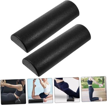 Напівкруглий масажний ролик для йоги, легкий, портативний, м&39який, стабільний за розміром, для пілатесу, балансу, розслаблення м&39язів, фітнес-аксесуар для домашнього використання, для спини, плечей, шиї та ніг (півколо 45 см, 2 шт.)